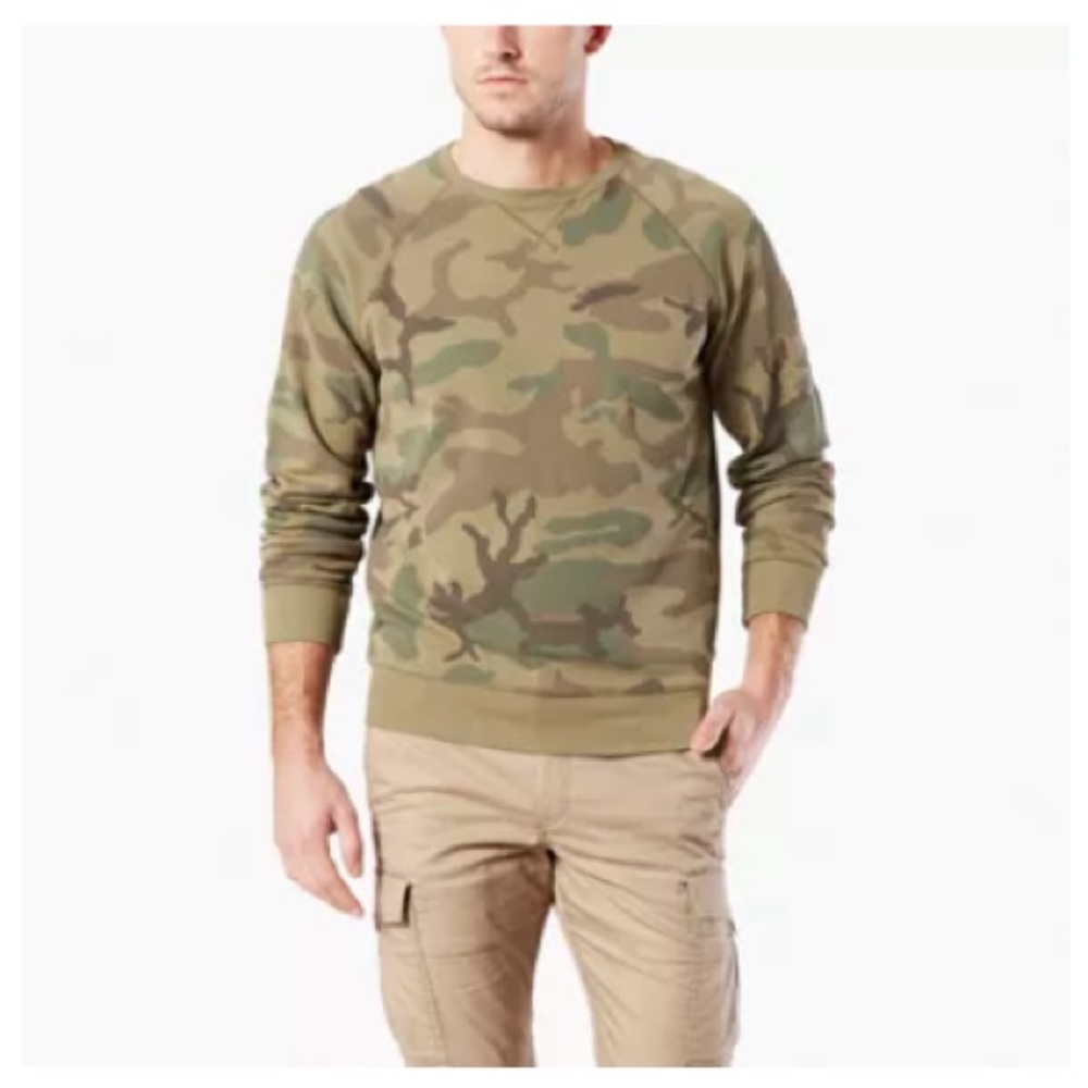 Mens Dockers Cantrell Print Camo Crewneck